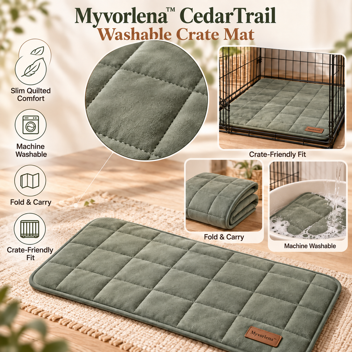 Marvellt™ CedarTrail Washable Crate Mat