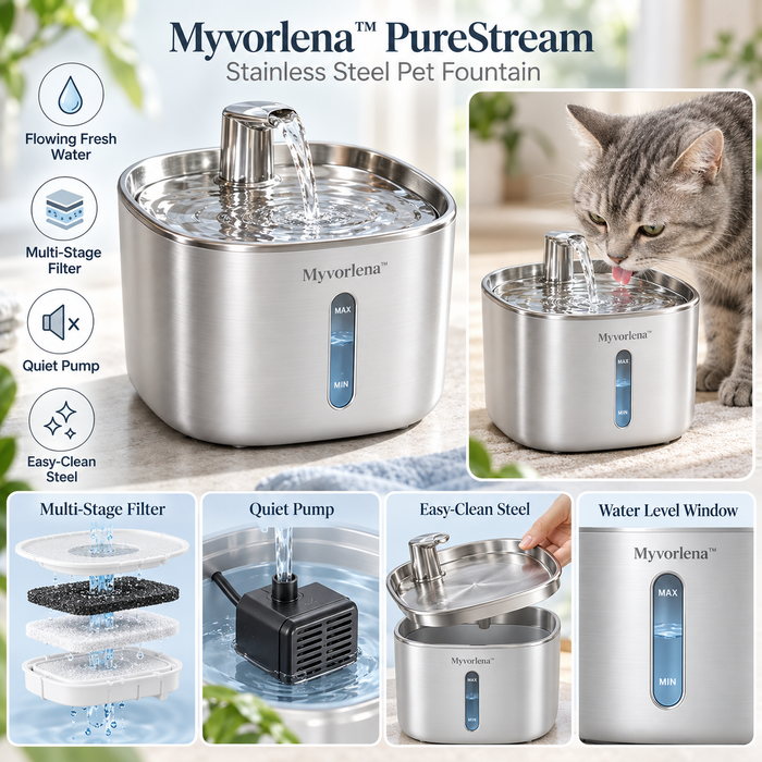 Marvellt™ PureStream Stainless Steel Pet Fountain