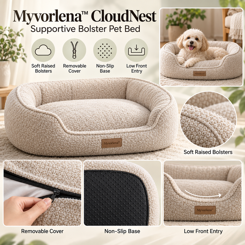Marvellt™ CloudNest Supportive Bolster Pet Bed