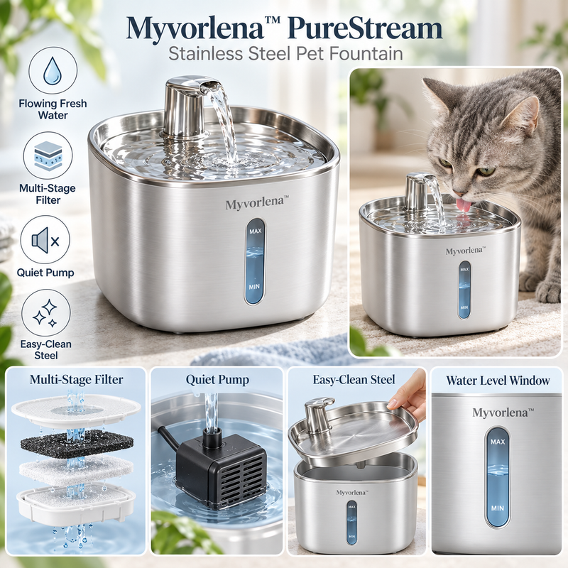 Marvellt™ PureStream Stainless Steel Pet Fountain